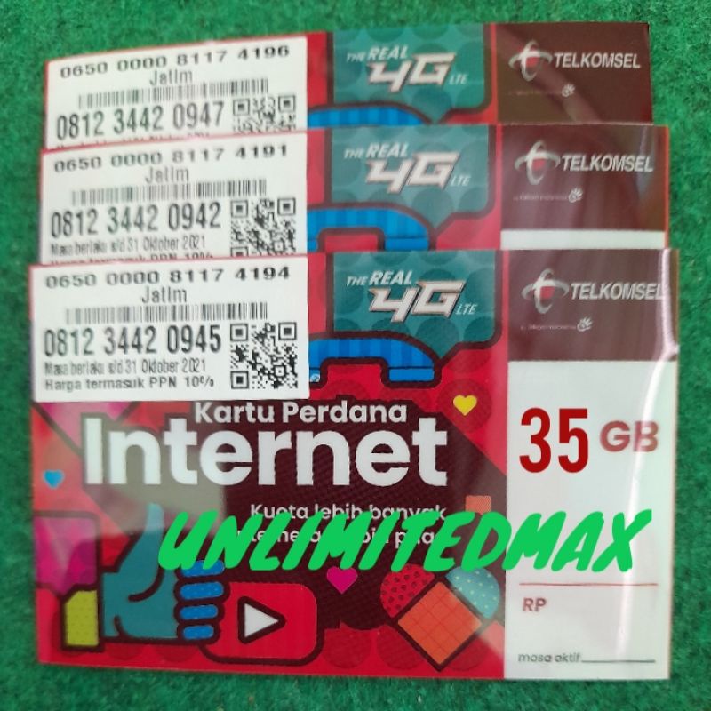 PERDANA TELKOMSEL 35GB UNLIMITED MAX