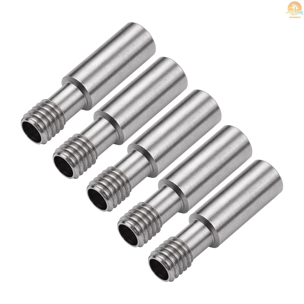 5pcs All-Metal Heatbreak Throat MK8 Extruder Throat Tube M6 Screw 26mm Length Compatible with CR-10/Ender Series 3D Printer Hotend