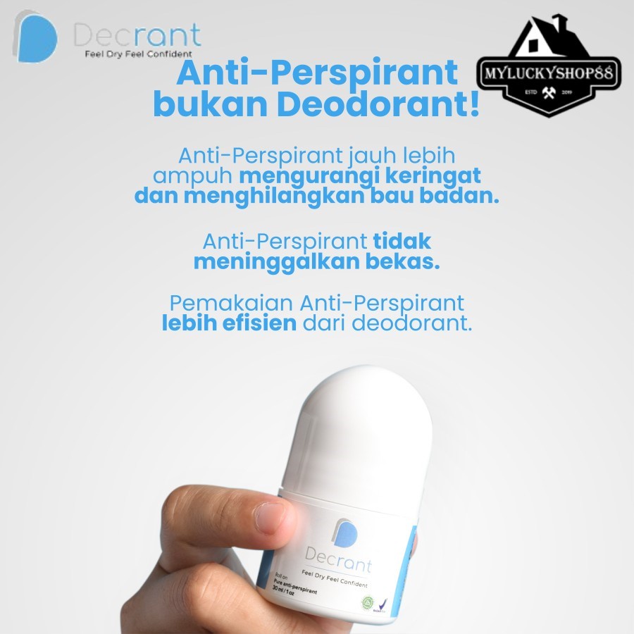 Decrant Deodorant Anti Perspirant 30ml Roll On Deodoran 30 ml