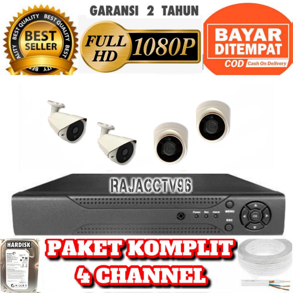 PAKET CCTV 4CHANNEL 4CAMERA 4CHANNEL 4KAMERA  Full HD LENS 5MP KOMPLIT TINGGAL PASANG BOSKU