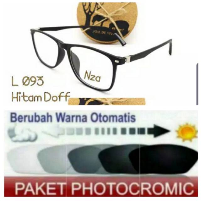 Frame Kacamata New L093 Trendy Free Lensa Minus Photocromic Anti Radiasi Dan Anti UV