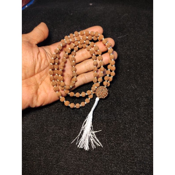 kalung rudraksha manik putih 108