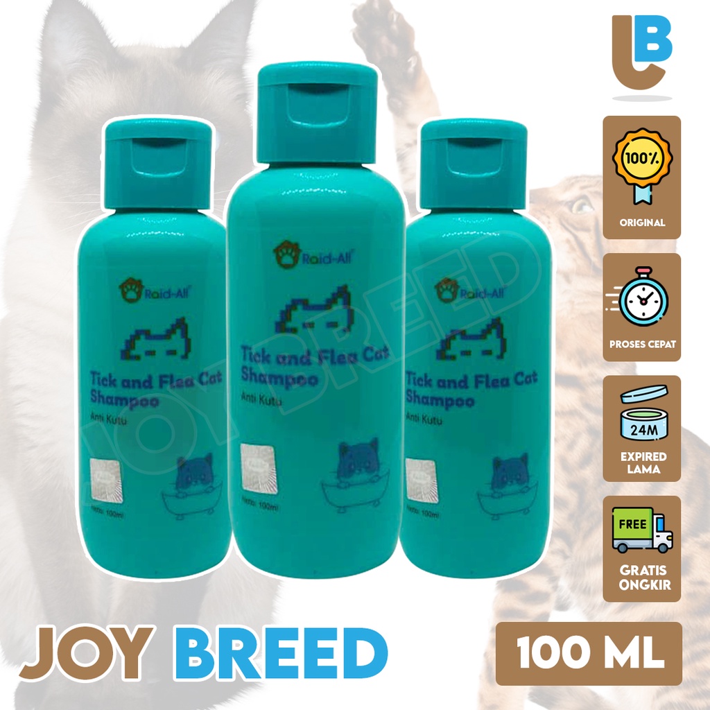 SHAMPOO KUCING RAID ALL TICK &amp; FLEA 100ML SHAMPOO KUCING ANTI KUTU MURAH | JOY BREED