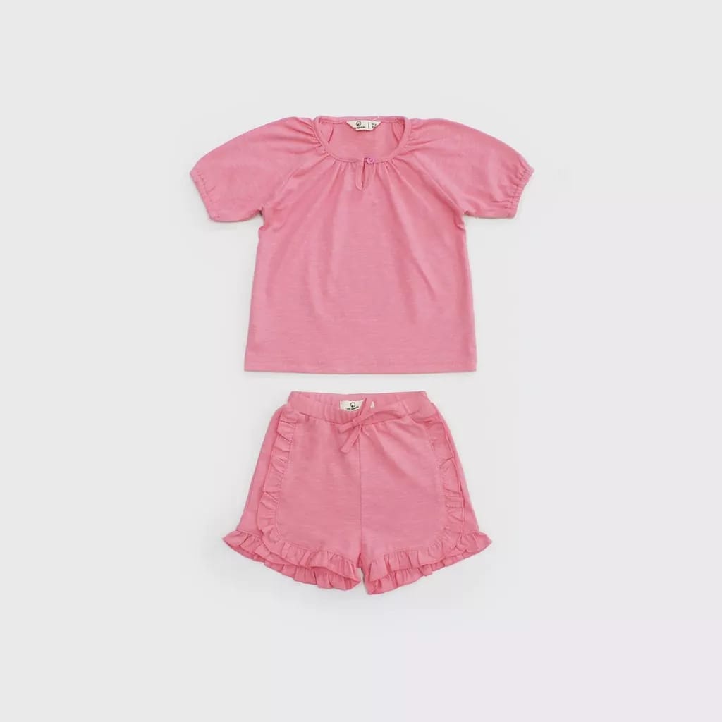 I Am Cotton Setelan Slub Girl 6M-24M