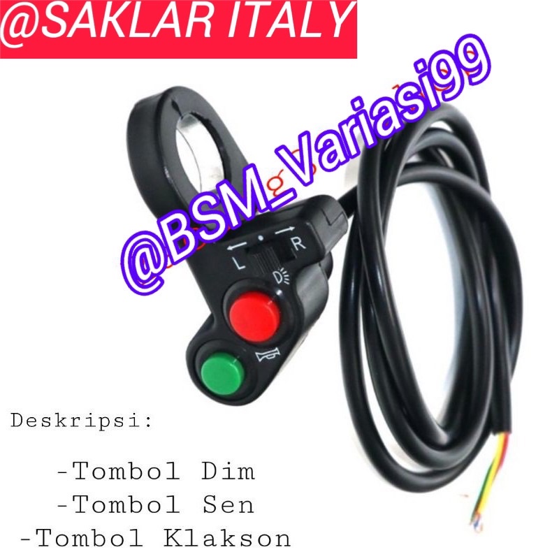 TERMURAH Saklar kiri motor universal motor- saklar domino - saklar lampu sein klakson