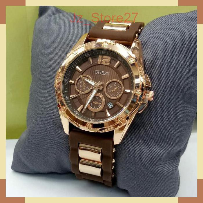 Jam Tangan Wanita Pria Guess Tali Karet DWGCGucciSwiss ArmyRolex