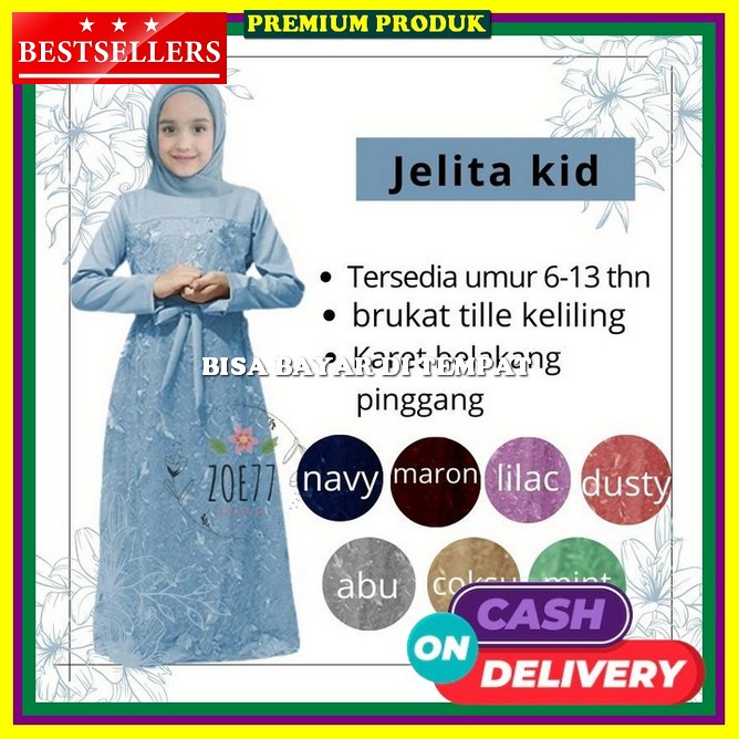 Gamis Anak Perempuan Terbaru Kecil Lucu Polos Premium Anak2 Setelan Pakaian Muslim Cewek Fashion Mus