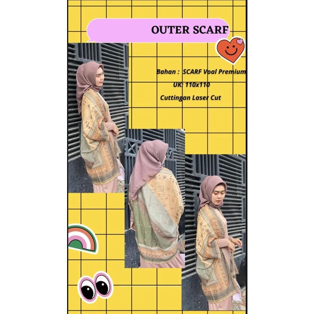 OUTER SCARF CARDIGAN PREMIUM VIRAL MOTIF KEKINIAN / TANPA PO / READY COD / Outer Mono Hitam Series / Outer Scarf Premium / Outer Wear / Outer Wanita / Outer Terbaru 2022 Kekinian / Outer Muslim Wanita / Outer Cardigan Premium-4