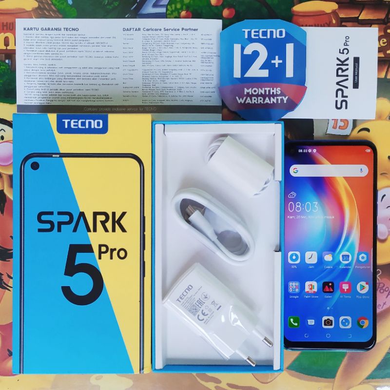 Tecno Spark 5 Pro (4/64) Blue.. Like New..