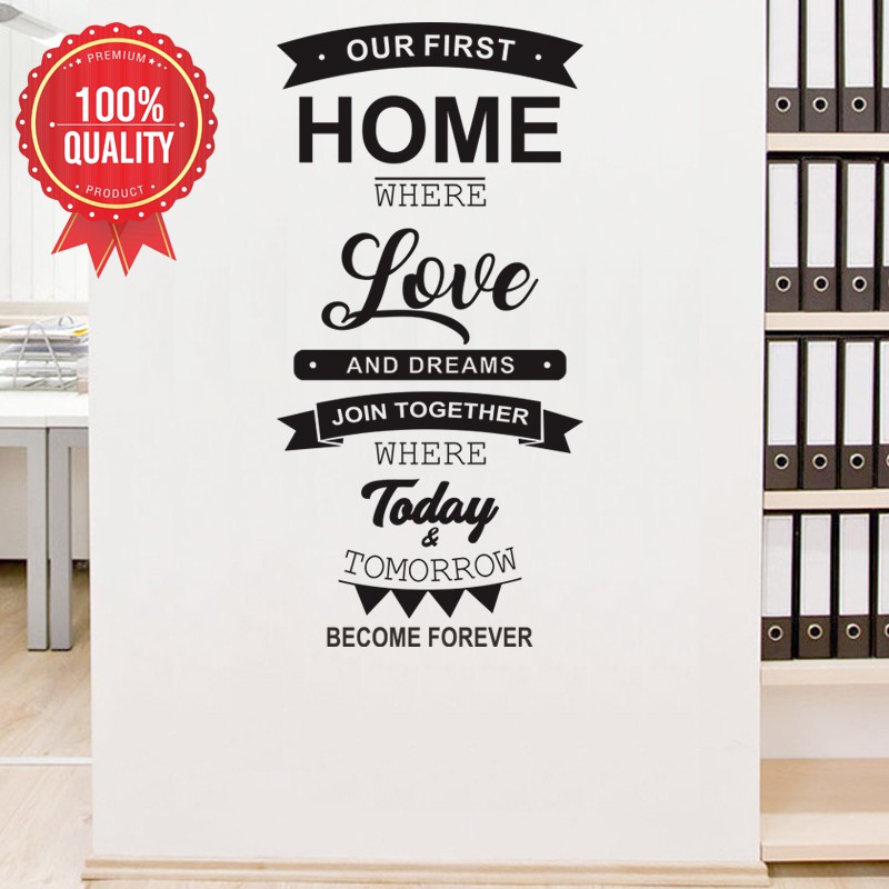  Stiker  Dinding Kaca  Rumah  Kamar Our FIrst Home Wallsticker 