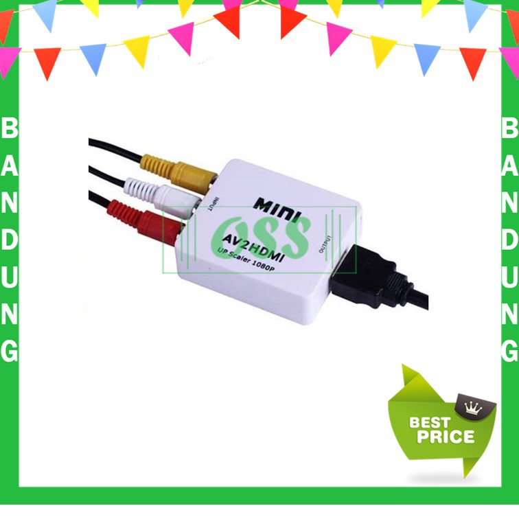 Best Warranty Box AV RCA To HDMI Converter Female With Power OSS