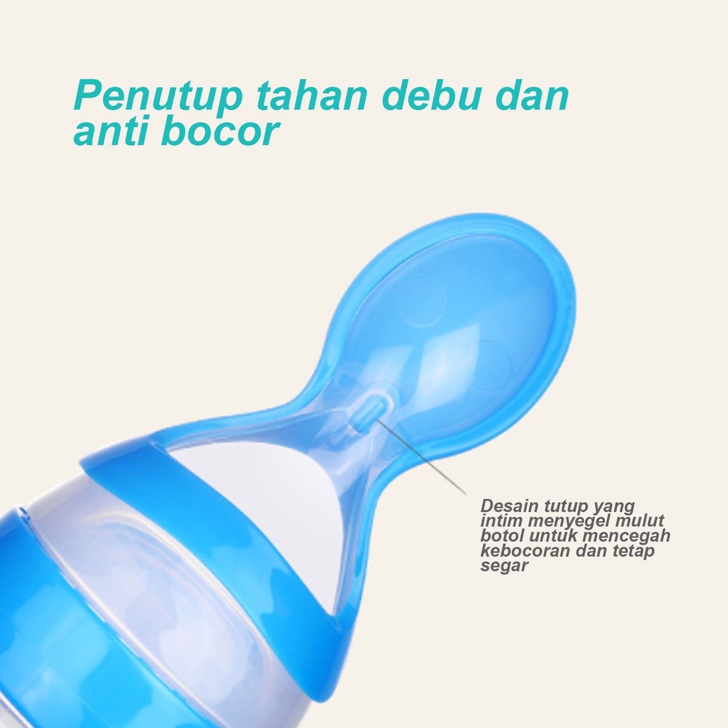 WJ0091 Botol Dot Silikon Sendok Makan Bayi