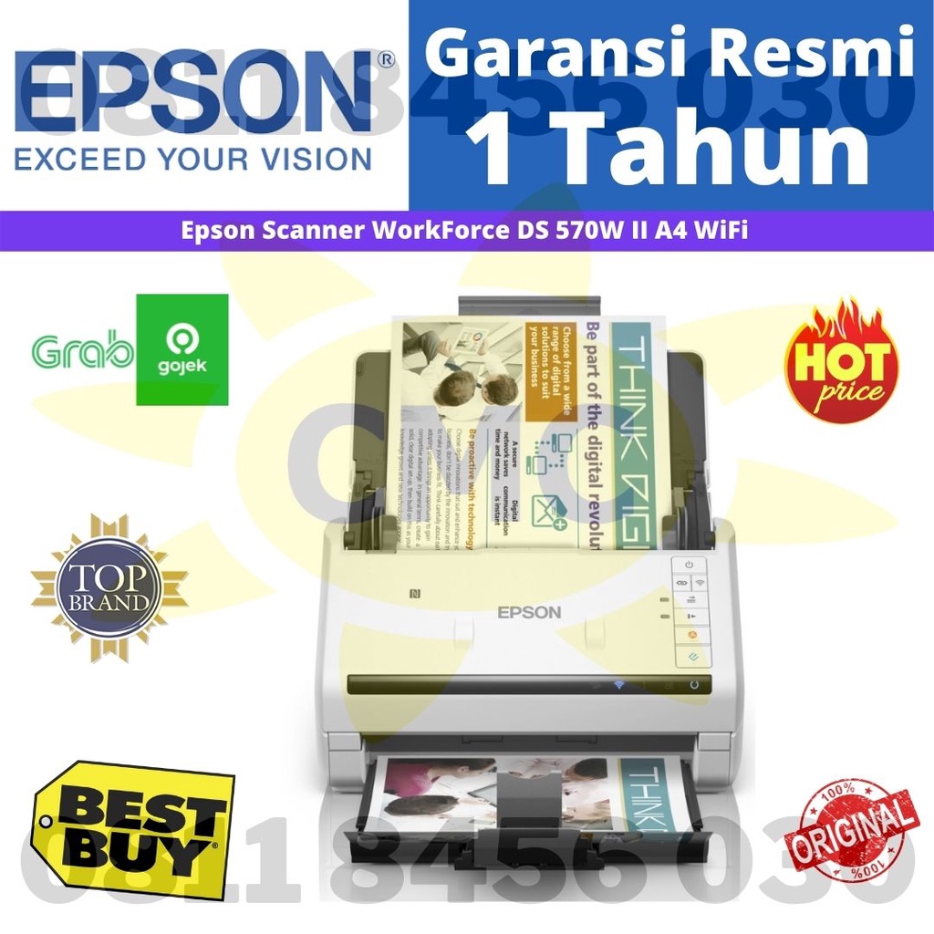 Scanner Epson WorkForce DS 570W II A4 WiFi ADF Duplex