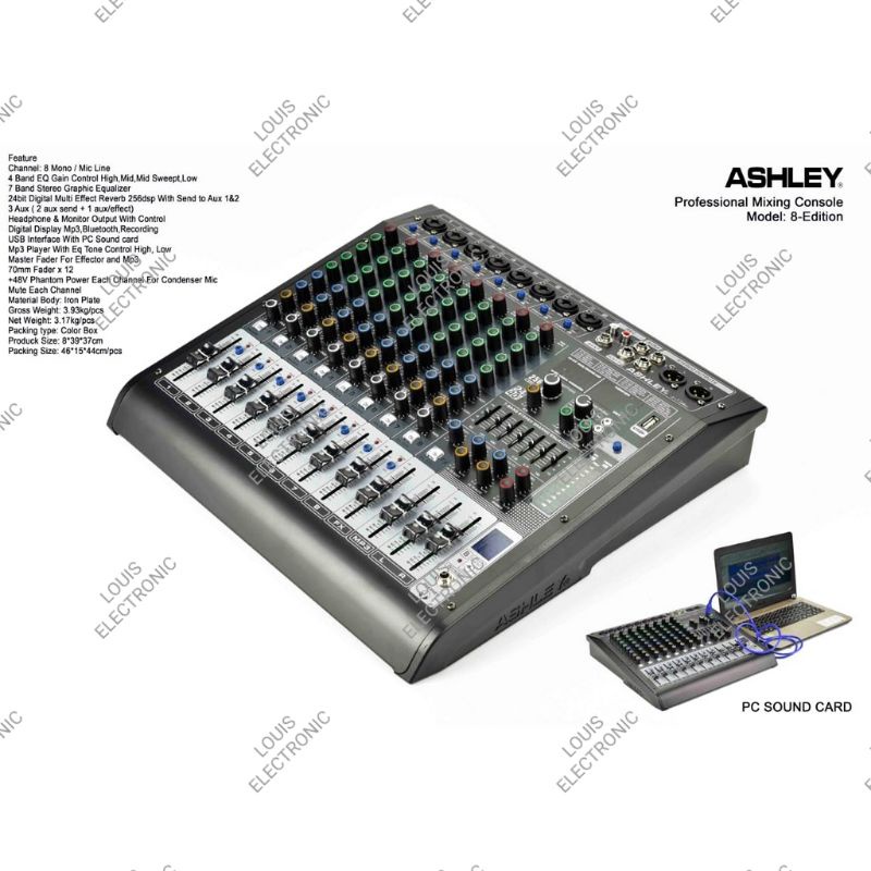 Mixer Audio ASHLEY 8 Edition 8Edition Edition 8 Channel ORIGINAL