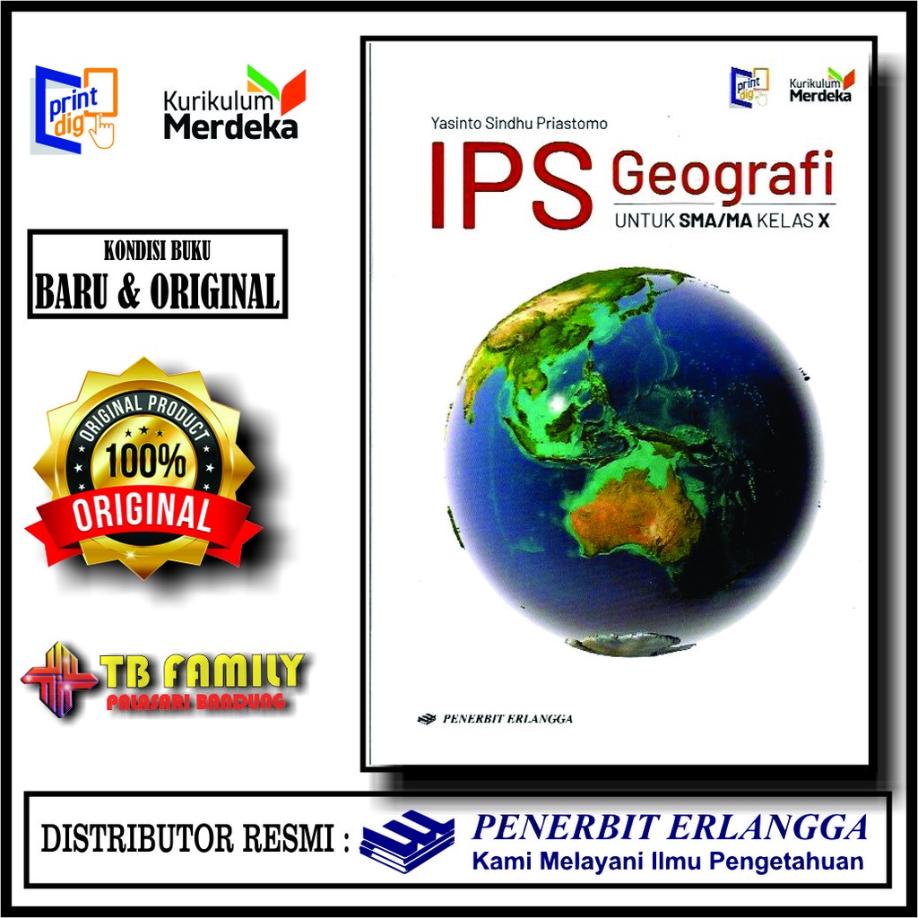 Jual IPS GEOGRAFI Yasinto Sindhu Kelas 10 / X SMA KURMER Erlangga ...