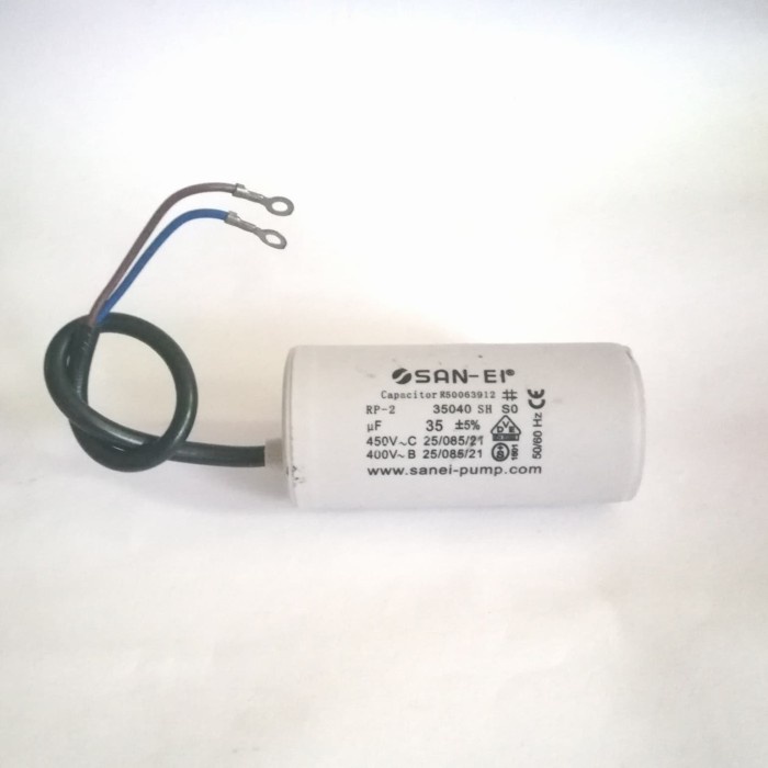 35 uf/450 V SAN-EI CAPACITOR / KAPASITOR BULAT / CAPASITOR POMPA AIR