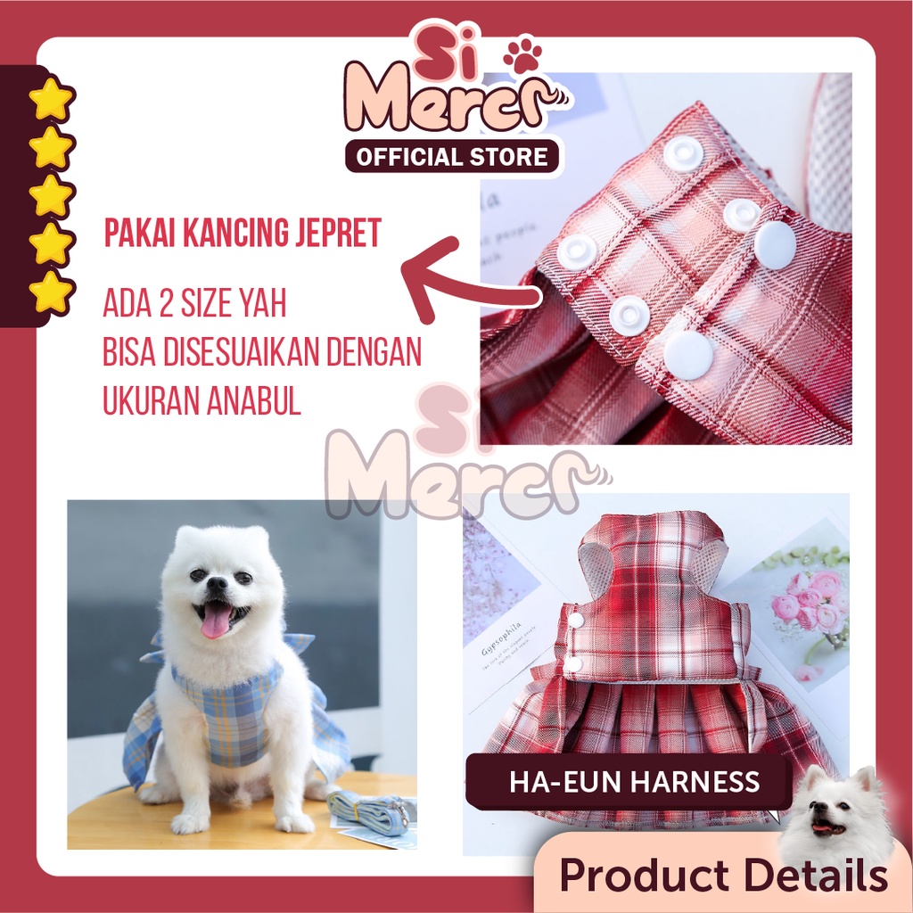 Baju Anjing Kucing Korea / Tali Anjing / Baju Anjing / Harness Baju Anjing Kucing/ Harness Premium Anjing / Harness Lucu Anjing Kucing / Harness Korea / Ha-Eun Harness / Baju Anjing Korea