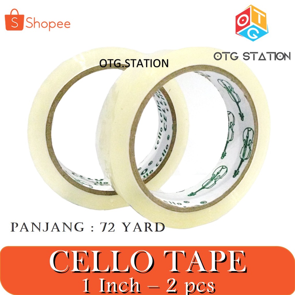 

Cello Tape Bening 1 Inch 2 pcs Isolasi Bening Sedang Cellotape Lem Perekat Bening Alat Isolasi Pembungkus OTG STATION
