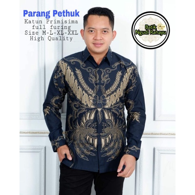 Kemeja Batik Pria Terbaru Batik Warna Dongker Kemeja batik Warna Navy Batik Panjang / Pendek PETHUK