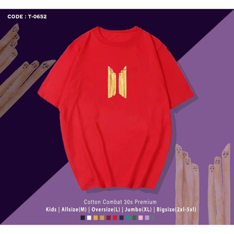 T-SHIRT/KAOS BTS MEAL FRENCH FRIED/UNISEX PREMIUM OVERSIZE