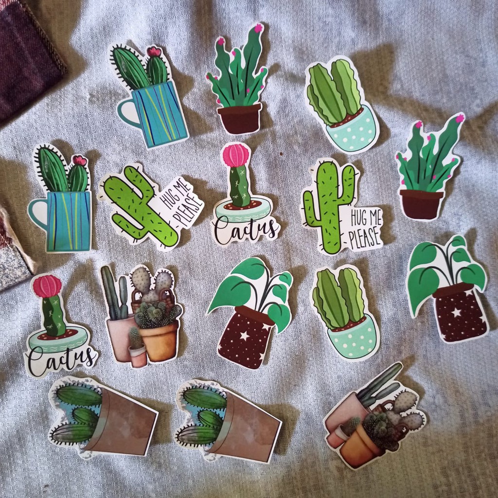 

Cactus Waterproof Sticker / Sticker Aesthetic / Sticker Journal / Stiker Jurnal / Alat Tulis