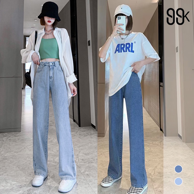 celana wanita  Casual Highwaist Cullotes Jeans Celana Panjang Kulot Jeans 2146 (S/M/L) (Z2Y3) Celana