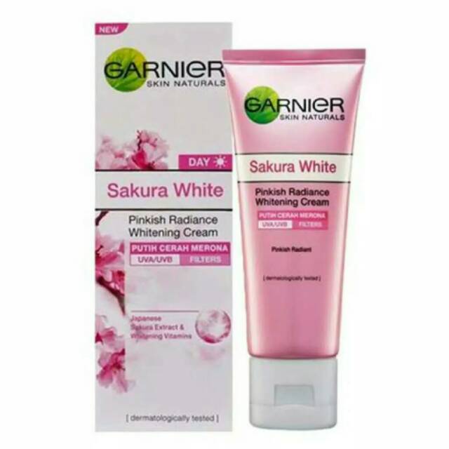 ☃Cutezz_Ching1☃Garnier Sakura Glow Hyaluron  Serum Cream/Glow Hyaluron Sleeping Mask(Day/Night Cream)