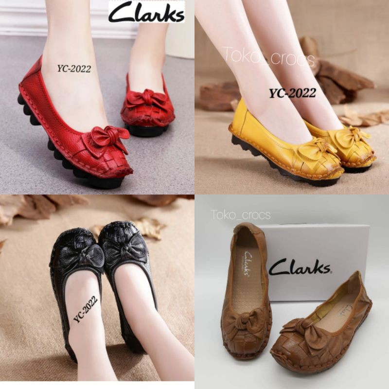 Clarks new pita woman yc-2022 / clarks flat pita wanita kulit asli / Clarks pita
