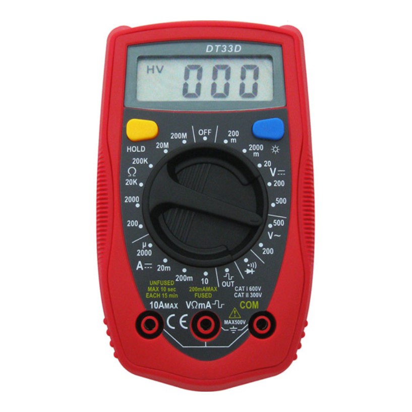 Pocket Size Digital Multimeter AC/DC Voltage Tester - DT33D - Blue / Alat ukur AC/DC