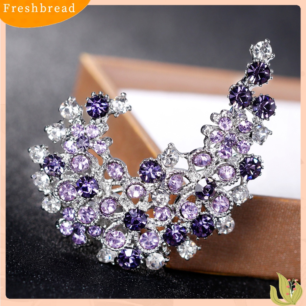 [ TERLARIS]Elegant Jewelry Flower Shiny Rhinestone Women's Scarf Brooch Pin Accessory Gift