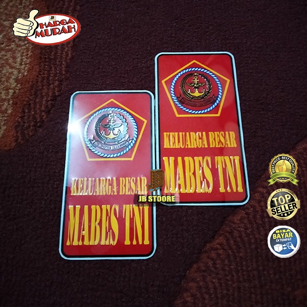Stiker MABES TNI Mobil Timbul Sepasang / Stiker Mabes Tni KB Plat Mobil Motor Timbul