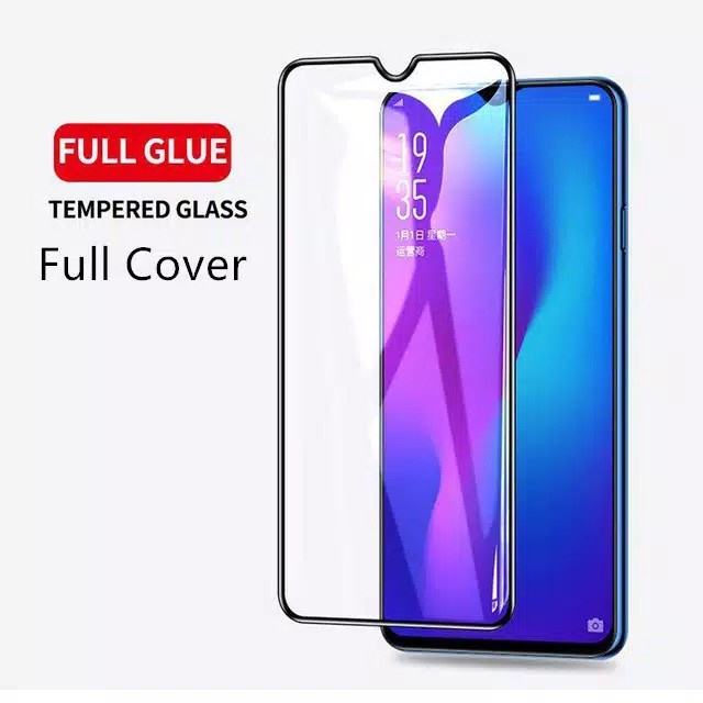 Tempered Glass Oppo A15 Anti Gores Pelindung Layar Full Cover Full Lem
