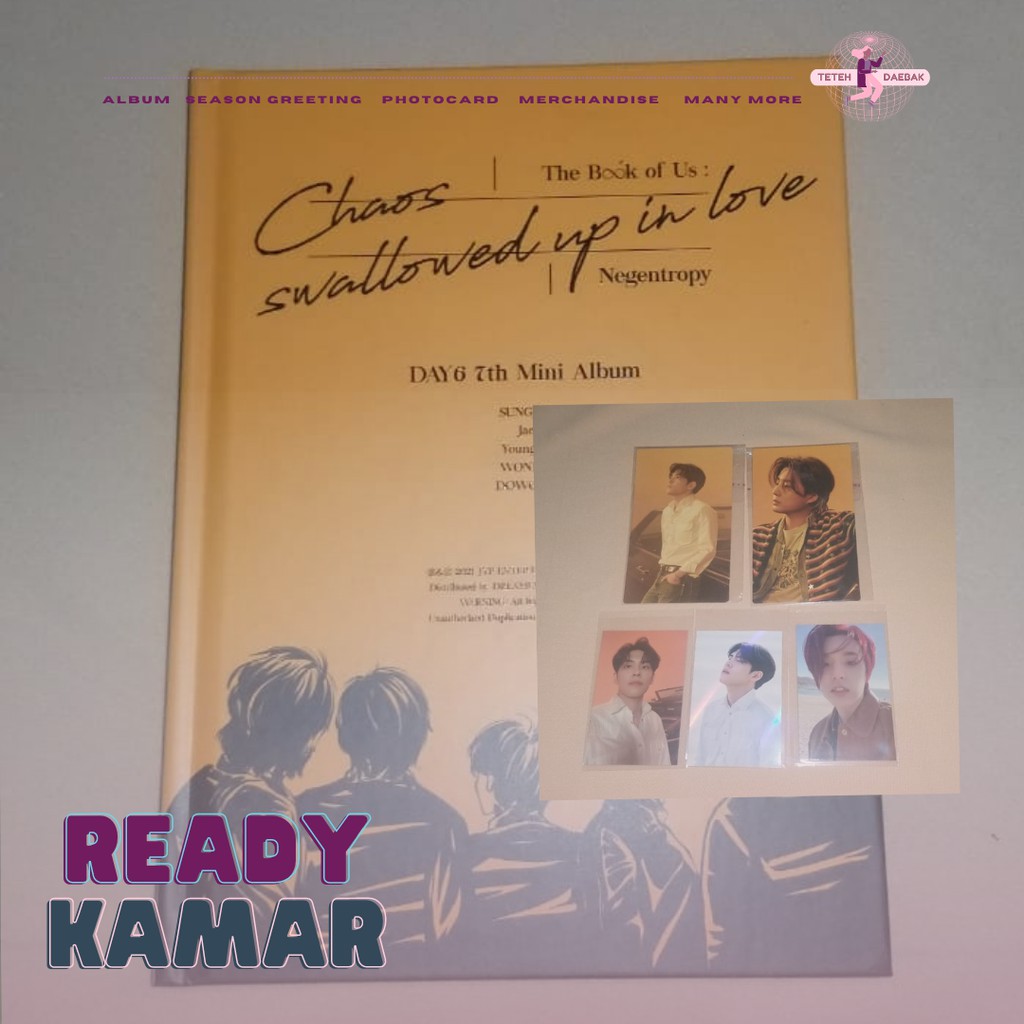 ( READY/TRADE ) TBOU Day6 Negentropy Album Only 'Only' Photocard PC Jae Wonpil YoungK