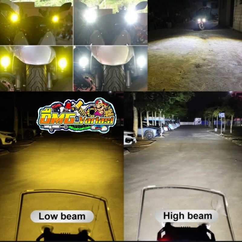 Lampu Tembak Sorot LED 2 WARNA PUTIH KUNING Motor Mobil LED HARGA 1 PASANG