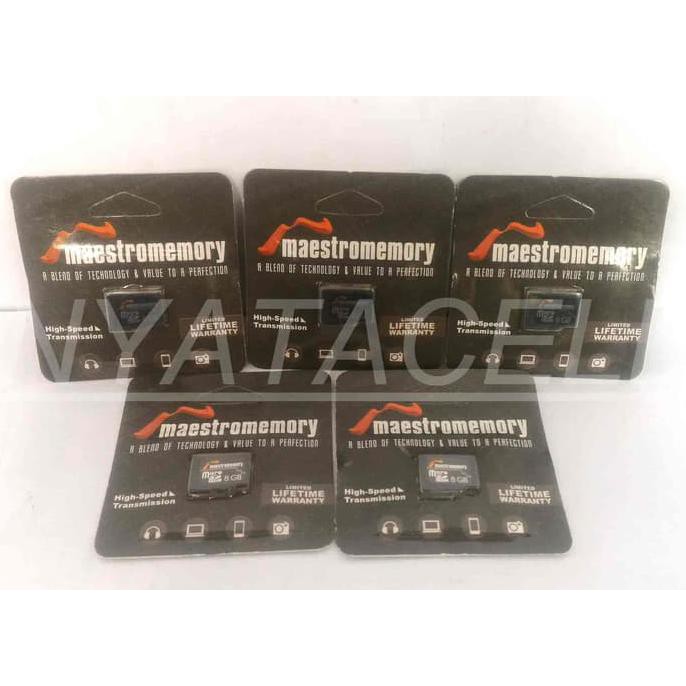 NEW GROSIR MEMORY MAESTRO 8GB CLASS 6 (MICROSD/VGEN/V-GEN/CARD/MEMORI/8 GB MILENIA