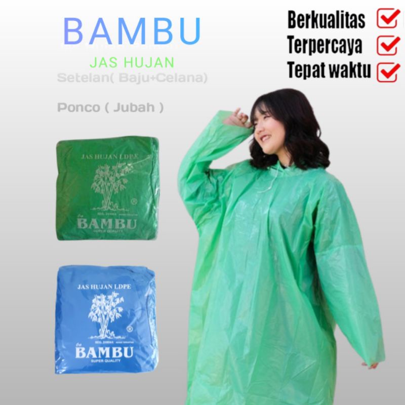 Jas Hujan Plastik Tebal BAMBU / Jas Hujan plastik Tebal / Jas Hujan