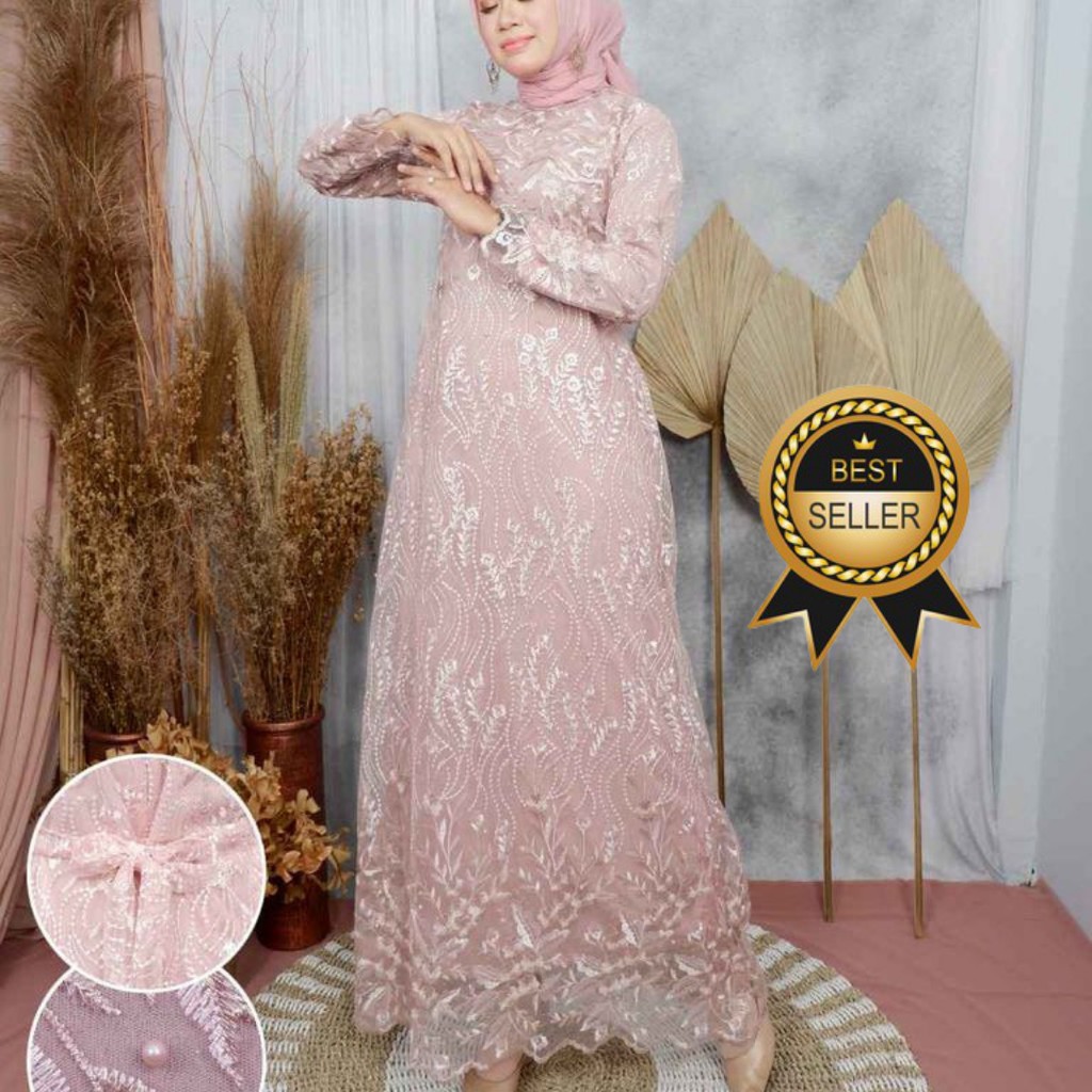 [BRUKAT PREMIUM ADA JUMBO] MAXI DRESS KONDANGAN DRESS BROKAT GAMIS KONDANGAN GAMIS BRUKAT