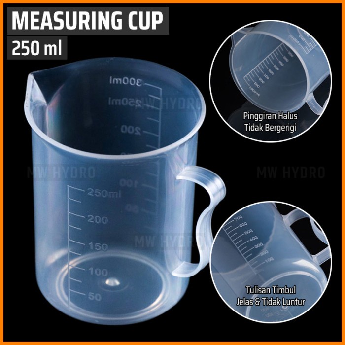 Measuring Cup Gelas Ukur Takar Kapasitas Volume 250 mL 250mL Plastik