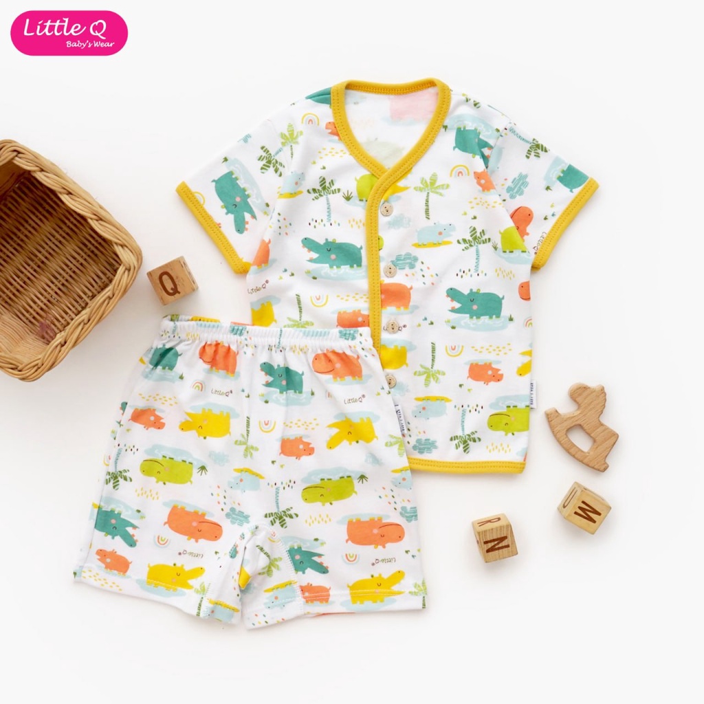 LittleQ Setelan Baju Pendek BIS Celana Pendek Motif Girl S M L - Little Q Baju Bayi dan Anak SNI