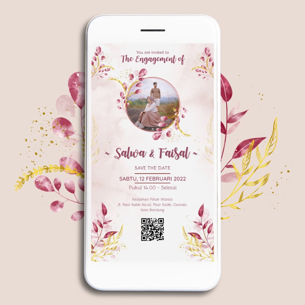 Undangan Digital Engagement Tunangan Lamaran Cantik