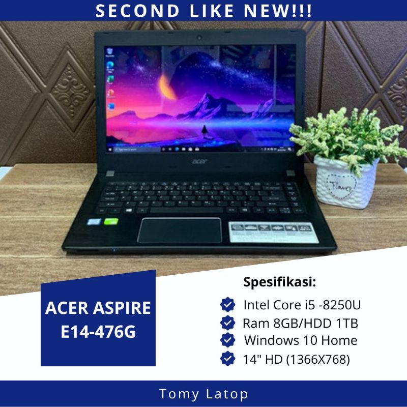 LAPTOP SECOND LIKE NEW ACER ASPIRE E14-476G INTEL CORE I5/RAM 8GB/HDD 1TB
