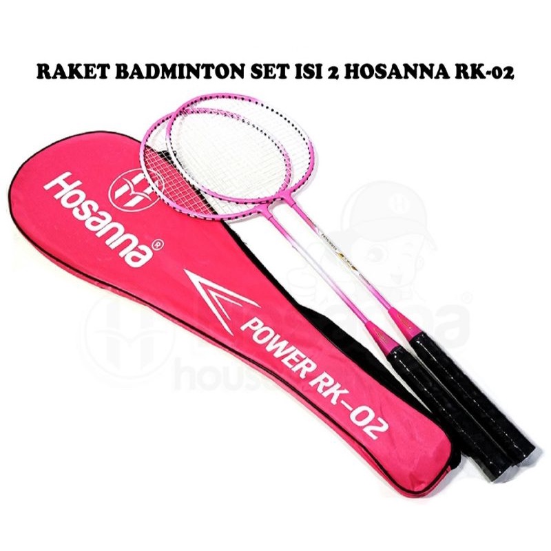 RAKET BULU TANGKIS RAKET BADMINTON SET ISI 2 HOSANNA RK-02