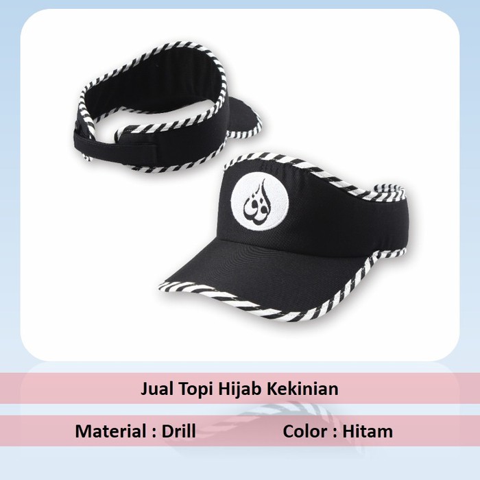 Unik Topi Hijab Hijabers Kekinian, Topi Pantai Lebar, Topi Olahraga Wanita - Hitam terbaik