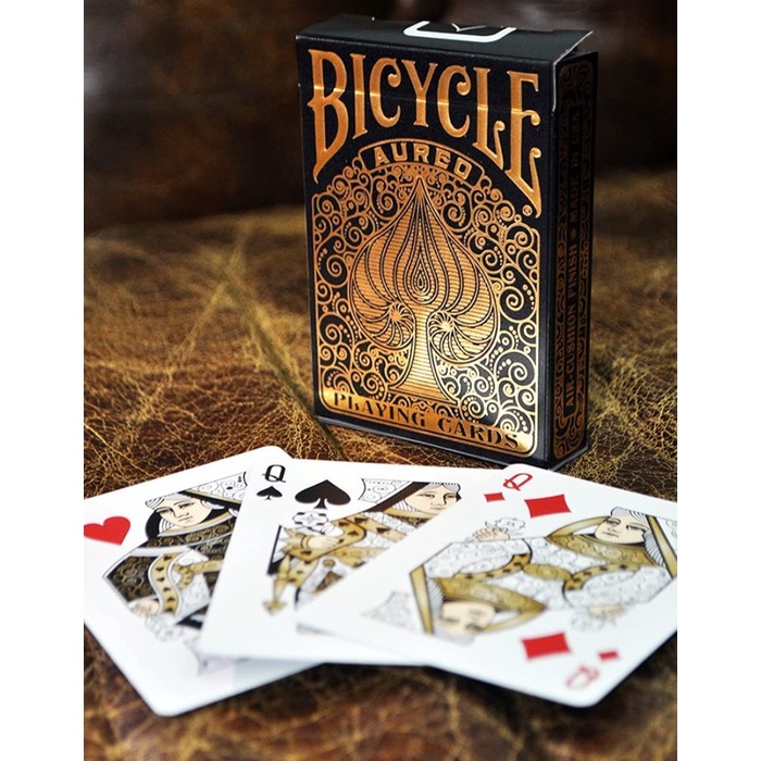 BICYCLE AUREO BLACK playing card kartu remi poker sulap import premium