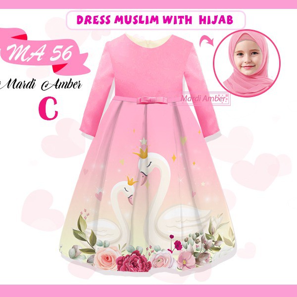 AS Dress Anak Muslim with Hijab Mardi Amber MA 56 TEEN 8T-13T