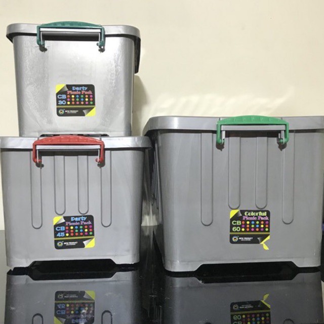 CONTAINER BOX METALIK MEREK MPW / BOX CONTAINER PLASTIK METALIK DENGAN RODA