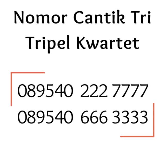 Nomor Cantik Tri Super Rapi Tripel - Kwartet