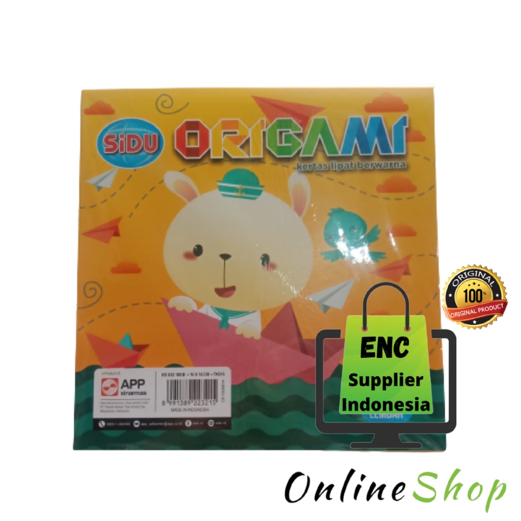 

sidu 100 lembar kertas origami 16x16 sinar dunia 16 x 16 cm sidu besar sukung lipat per pak - enc.sup