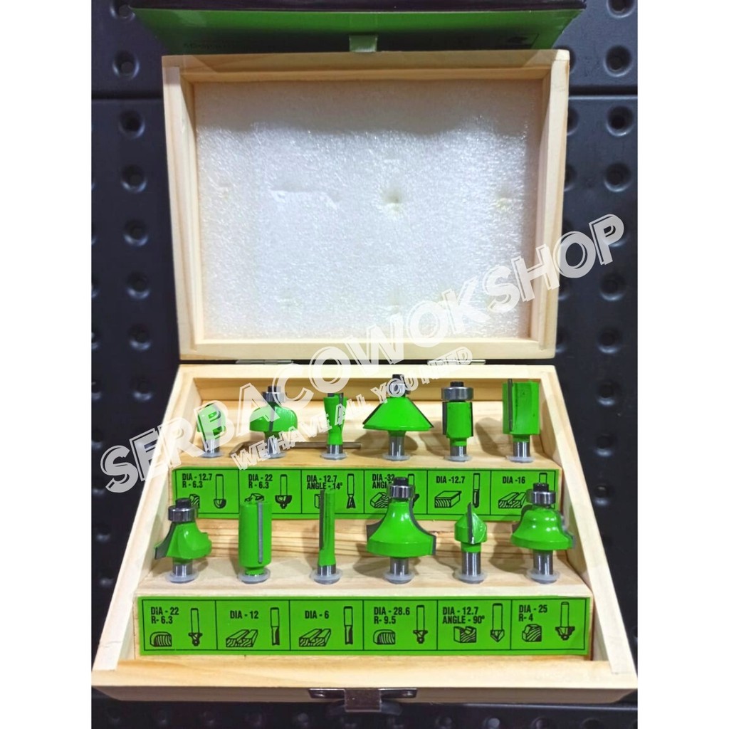 RYU Mata Profil Kayu Set 12 Pcs - Mata Router Trimmer Bit Set Termurah Berkualitas