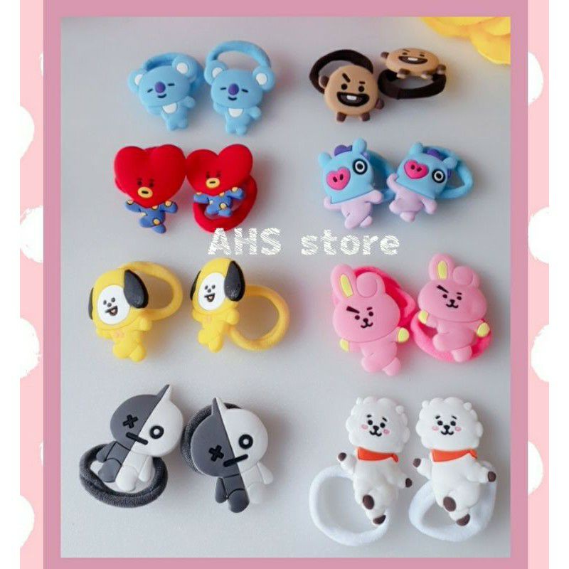 [2pcs] KUNCIR DONUT BTS / IKAT RAMBUT DONAT BTS BT21 / KUNCIR KARET RAMBUT BT21